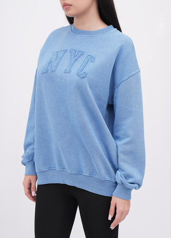 Світло-синій світшот EQUILIBRI варенка вишивка, нашивки (341745000)