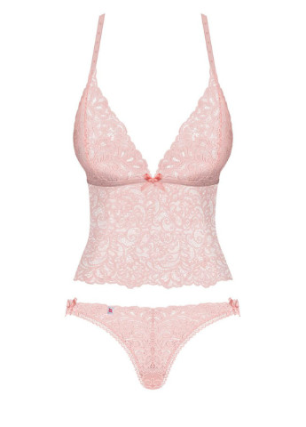 Рожевий демісезонний комплект білизни (топ, трусики) Obsessive