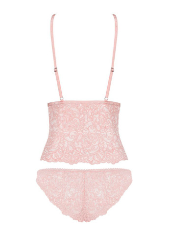 Рожевий демісезонний комплект білизни (топ, трусики) Obsessive