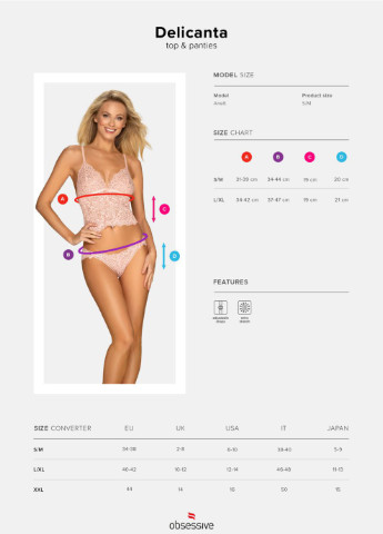 Рожевий демісезонний комплект білизни (топ, трусики) Obsessive