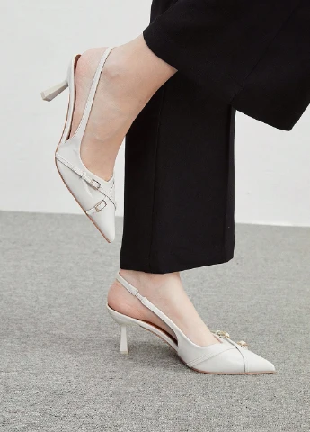 SHEIN Туфли слингбеки белый з искусственная кожа, китай — лето (323639093)