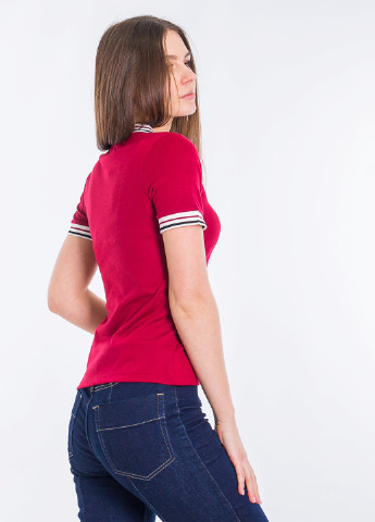 Красная женская футболка-поло Jennyfer однотонная