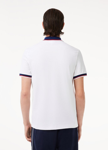 Белая футболка-поло для мужчин Lacoste однотонная