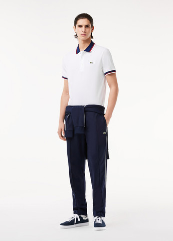 Белая футболка-поло для мужчин Lacoste однотонная