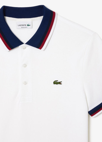 Белая футболка-поло для мужчин Lacoste однотонная