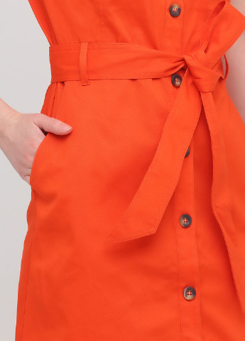 Оранжевое кэжуал платье рубашка Boden однотонное
