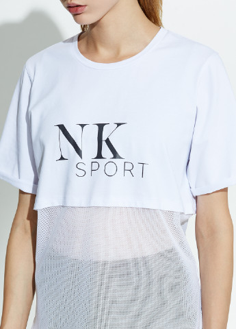 Белая летняя футболка NKsport