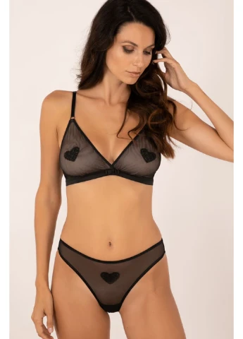 Чорний безкаркасний бралетт чорний so sexy my heart 3065 Kleo