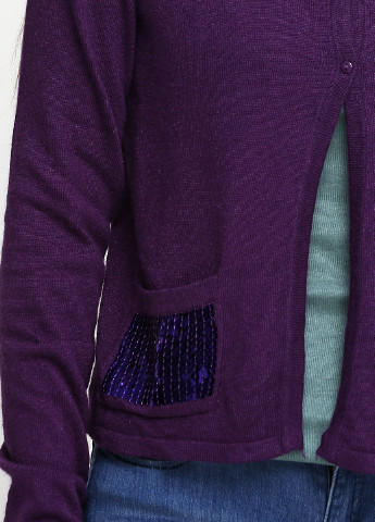 Кофта Colours с длинным рукавом однотонная фиолетовая кэжуал