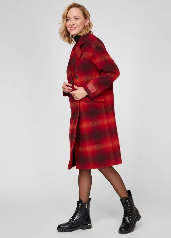 Красное демисезонное Пальто двубортное Tommy Hilfiger