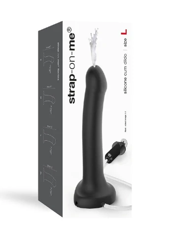 Кончающий фаллоимитатор Dildo Cum Black, диаметр 3,6см, силикон, насадка для страпона Strap-On-Me (256537639)