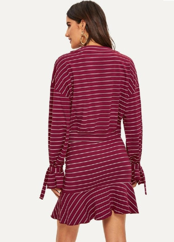 Бордовый демисезонный комплект (блуза, юбка) SHEIN