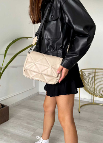 Сумка женская кросс боди экокожа (wel-64459) Бежевая WeLassie (255254203)