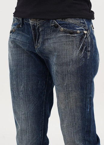 Темно-синие демисезонные прямые джинсы No Brand