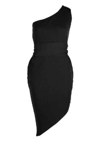 Чорна коктейльна сукня Boohoo однотонна