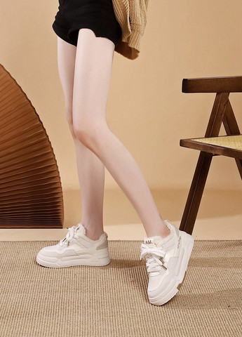 Кроссовки SHEIN бежевые зима (345557998)