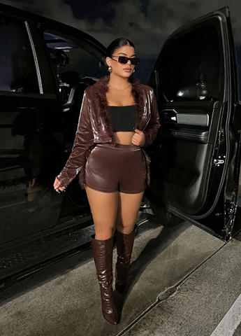 Темно-коричнева демісезонна куртка SHEIN