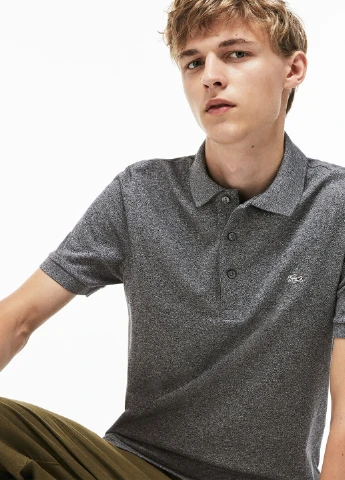 Темно-серая футболка-поло для мужчин Lacoste меланжевая
