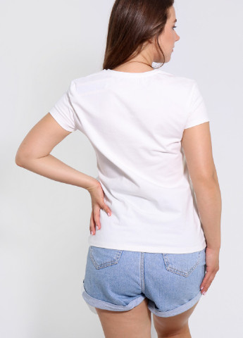 Молочная летняя футболка с коротким рукавом NEL