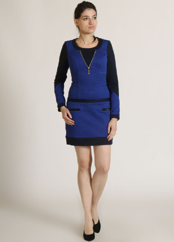 Синя кежуал плаття, сукня Ko-style фактурна