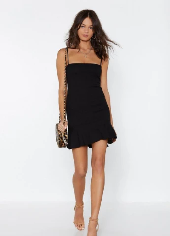 Черное кэжуал платье Boohoo однотонное