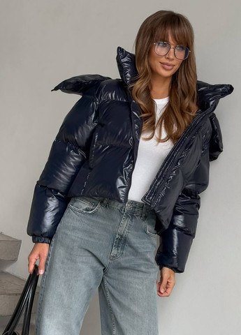 Темно-синяя зимняя куртка No Brand