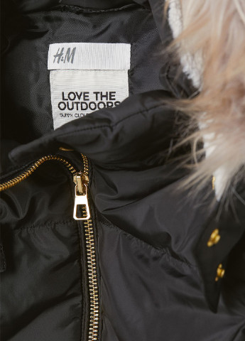 Черная демисезонная куртка парка H&M