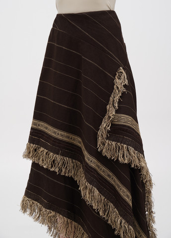 Темно-коричневая кэжуал однотонная юбка Ralph Lauren а-силуэта (трапеция)
