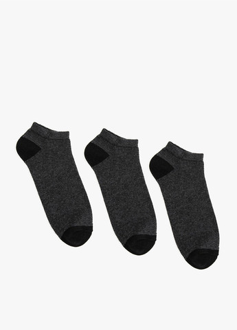 Шкарпетки (3 пари) KOTON колор блоки темно-сірі повсякденні