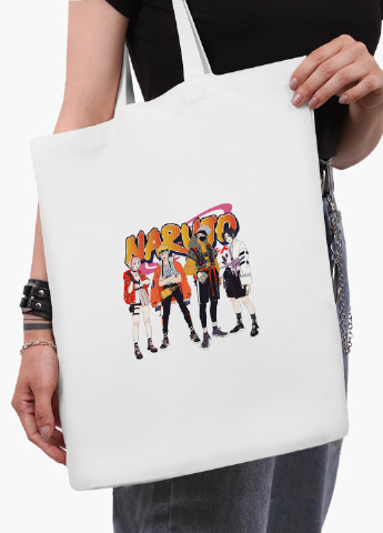 Эко сумка шоппер белая Наруто (Naruto) (9227-2630-WT-2) экосумка шопер 41*35 см MobiPrint (219151210)