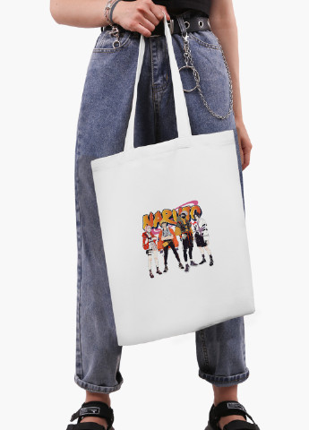 Эко сумка шоппер белая Наруто (Naruto) (9227-2630-WT-2) экосумка шопер 41*35 см MobiPrint (219151210)