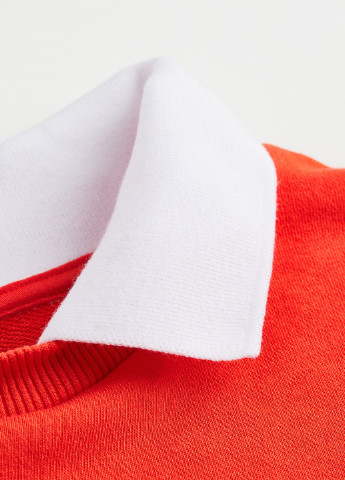 Свитшот H&M - крой рисунок красный кэжуал - (254112248)