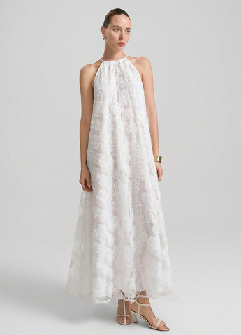 Білий кежуал сукня а-силует SHEIN однотонна