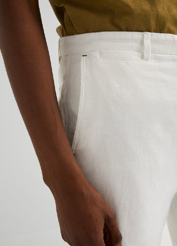 Белые кэжуал демисезонные прямые брюки Springfield