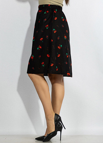 Черная кэжуал цветочной расцветки юбка Time of Style
