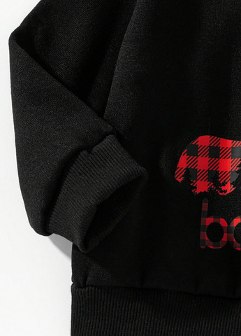 SHEIN свитшот новогодний черный кэжуал полиэстер