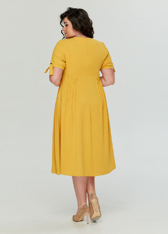 Желтое кэжуал платье клеш A'll Posa однотонное
