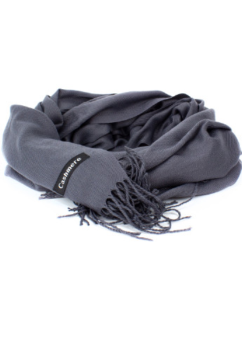 Женский кашемировый шарф S9208 темно-серый Cashmere S92008 однотонный тёмно-серый кэжуал акрил, кашемир