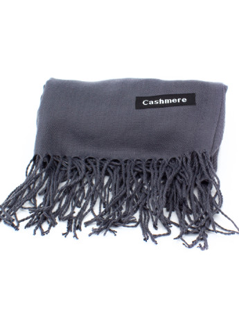 Жіночий кашеміровий шарф S9208 темно-сірий Cashmere S92008 однотонний темно-сірий кежуал акрил, кашемір