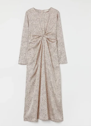 Молочное кэжуал платье H&M с рисунком