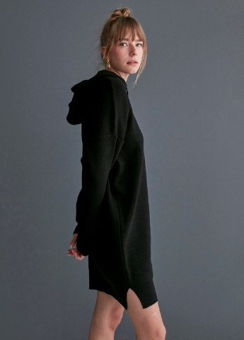 Черное кэжуал платье платье-худи Mudo однотонное