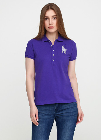 Фиолетовая женская футболка-поло Ralph Lauren с логотипом