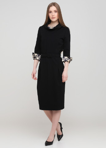 Черное кэжуал платье футляр Roberto Cavalli однотонное