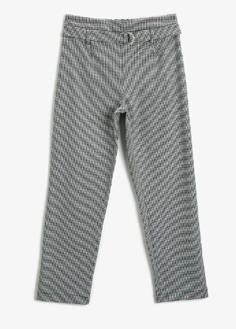 Черно-белые кэжуал демисезонные прямые брюки KOTON