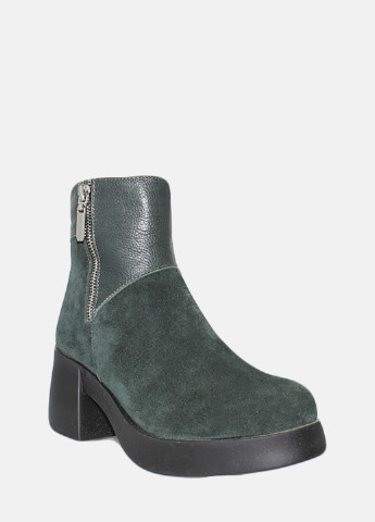 Зимние ботинки re0521 зеленый Emilio из натуральной замши