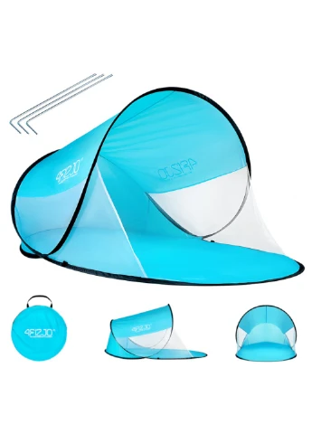 Пляжний тент Pop Up 120 x 190 см Sky Blue/White 4FIZJO 4FJ0223 (239342671)
