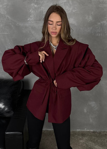 Бордовый женский жакет No Brand однотонный - демисезонный