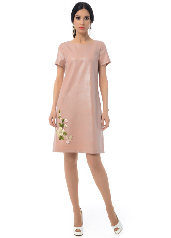 Персиковое коктейльное платье Iren Klairie с цветочным принтом