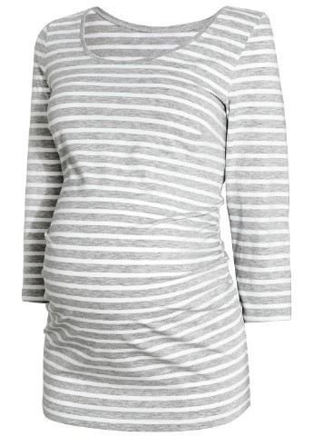 Лонгслів для вагітних H&M смужки світло-сірі кежуали
