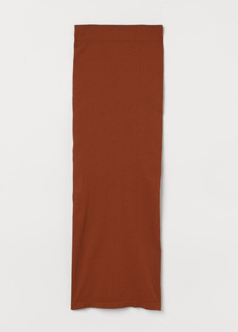 Коричневая кэжуал однотонная юбка H&M карандаш